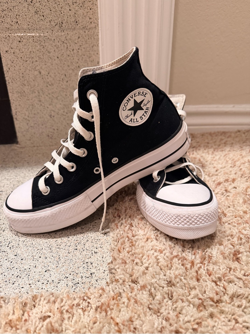 Converse High Top Sneakers in Black and White